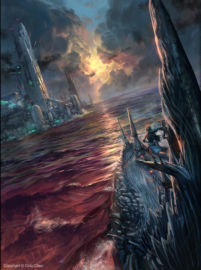 在《華龍之宮》的世界觀中,因為「鴻野星川理論」的印證,造成地球環境大規模的變遷,海平面上升了兩百六十公尺,世界人口折半、多數都市不復存在。在這場被喻為「重返白堊紀」的災害背後,人類透過基因改造以及生物科技等技術,將原本適應在陸地生活的民眾改造成可以適應在海中、且每次出生時會伴隨「魚舟」的「海上民」,而原先那些住在陸地上的則被稱作「陸上民」,圍繞在兩大陣營之間的故事就此展開。