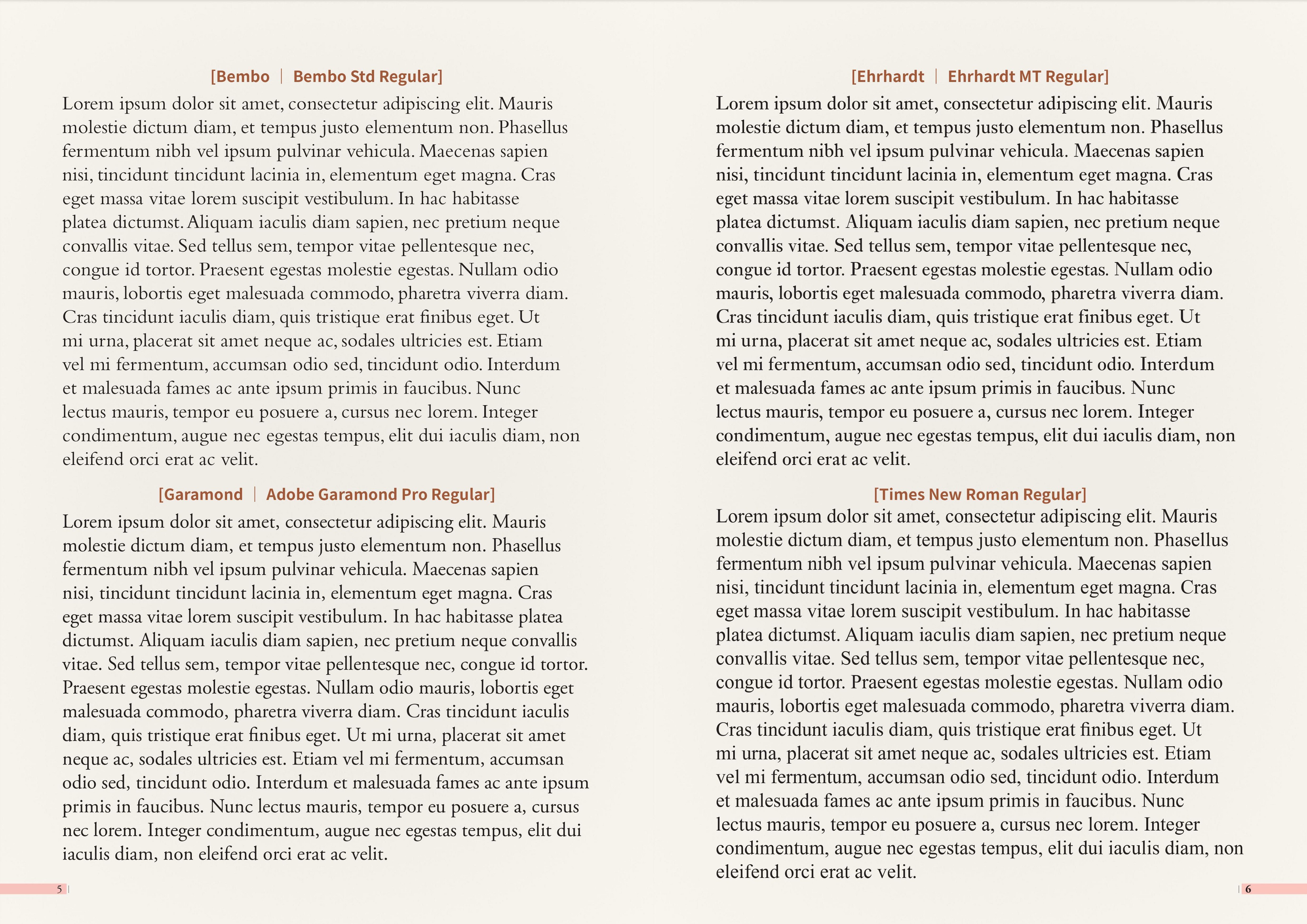 使用四種不同字體(Bembo, Garamond, Ehrhardt, Times New Roman)的排版,哪個黑白對比較看起來大呢?